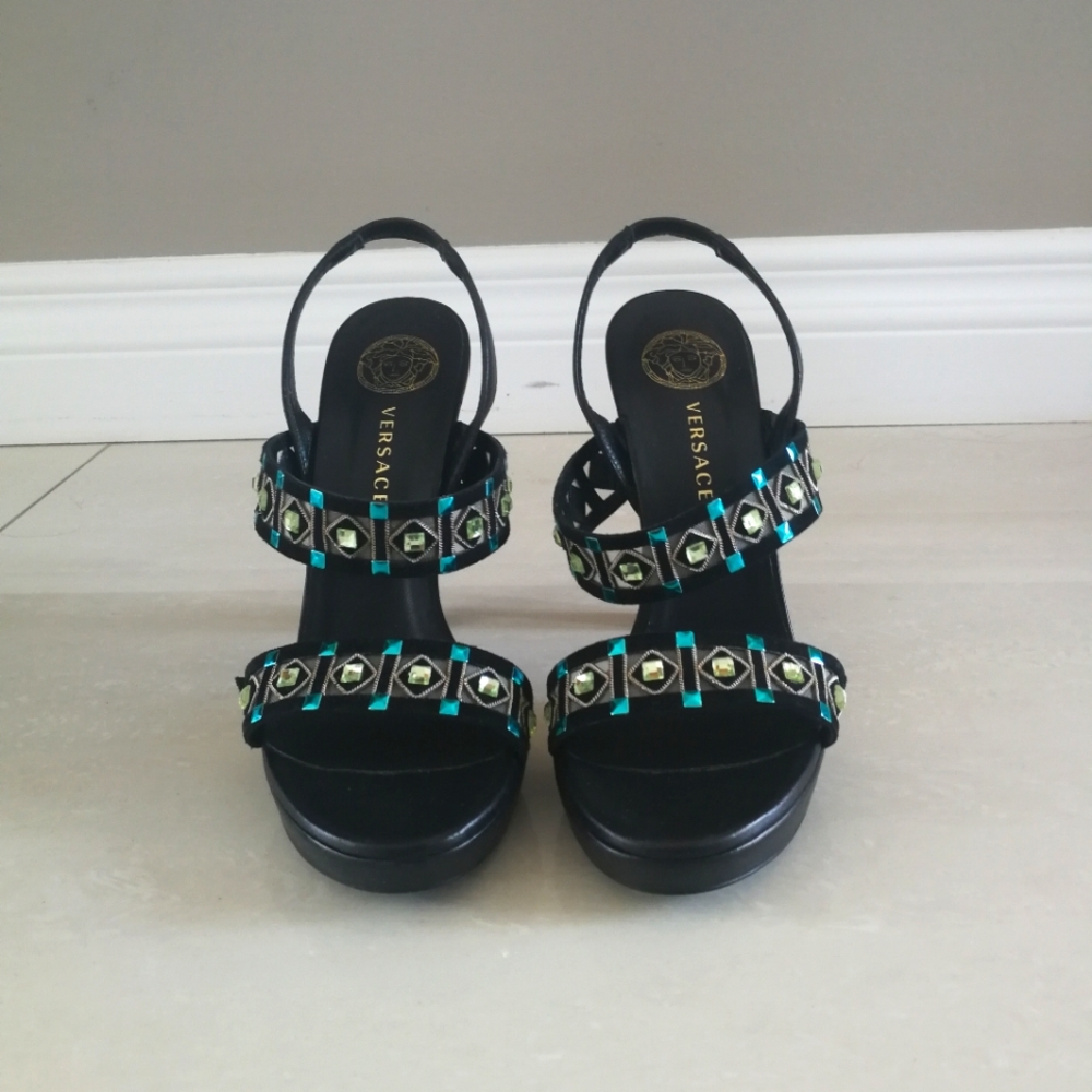 Authentic Versace jeweled heels - Picture 2 of 8